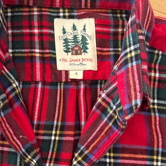 Kiel James Patrick Red and Green Plaid Flannel Shirt - Picture 2 of 5
